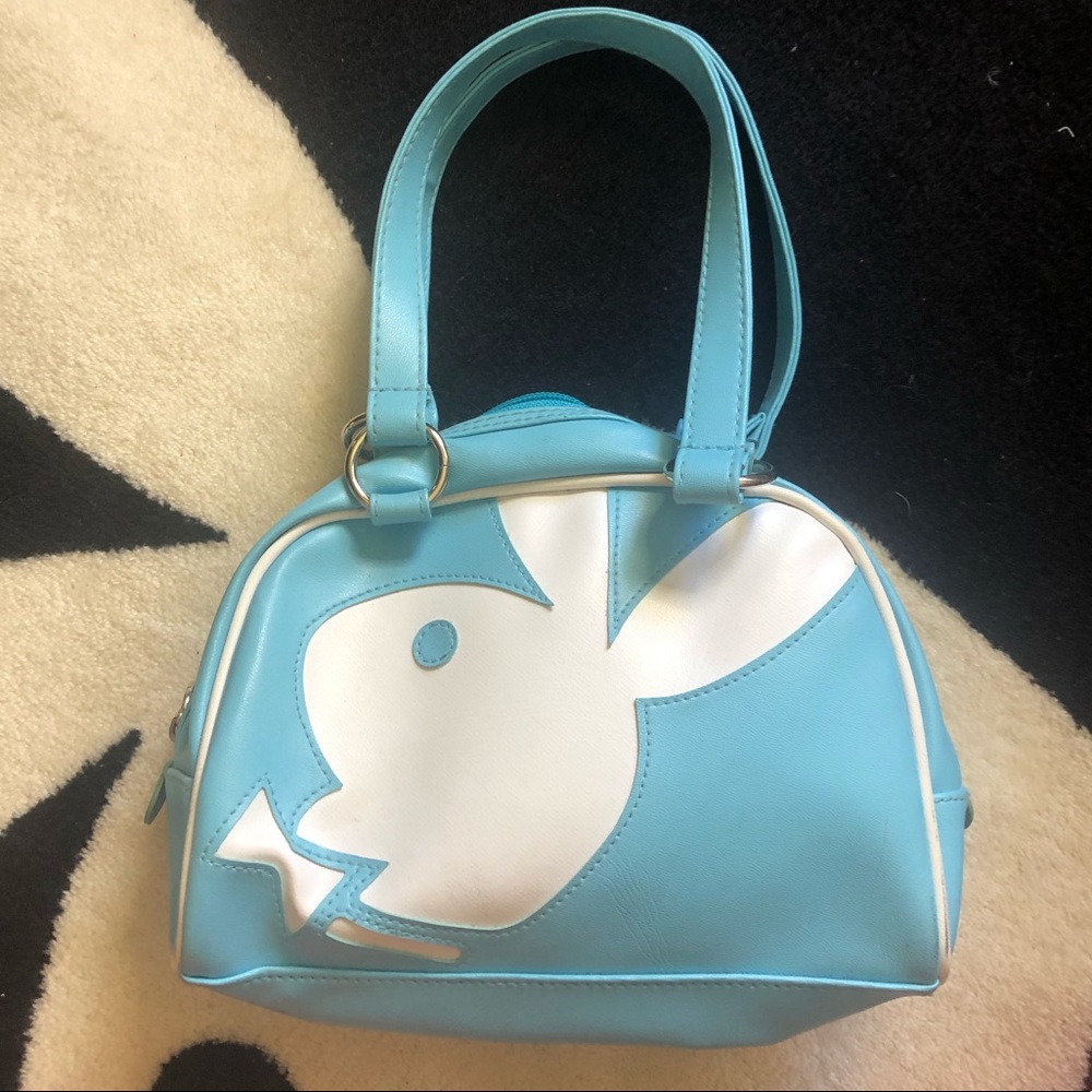 Baby blue mini playboy speedy purse